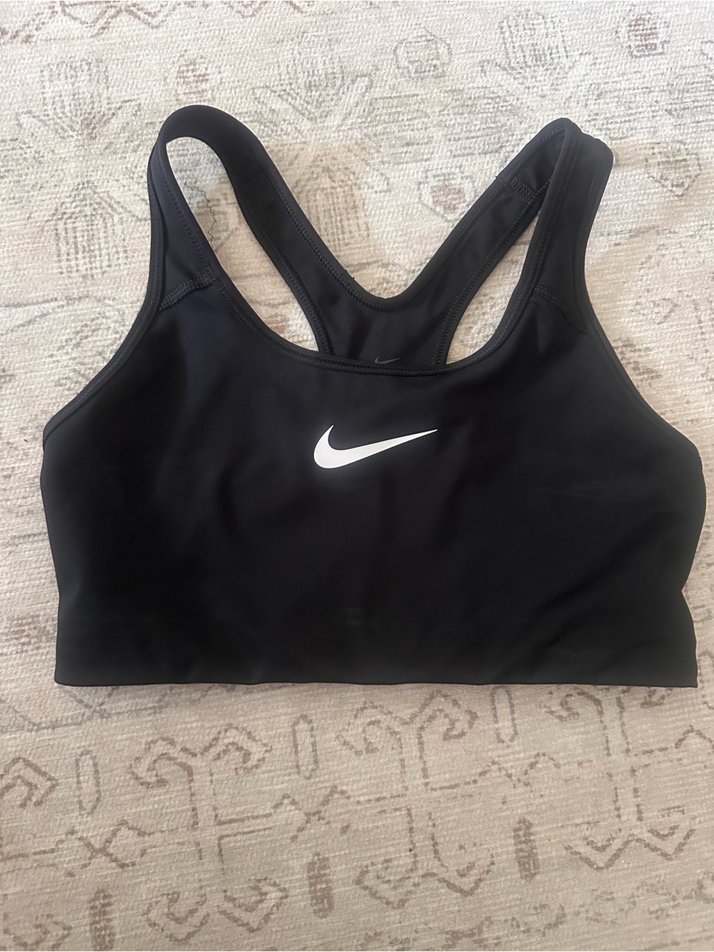 Nike Black Sports Bra with White Swoosh Racerback